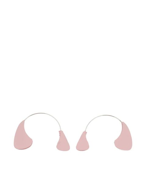 Jil Sander logo-engraved enamelled earrings - Pink - zdjęcie produktu nr 1