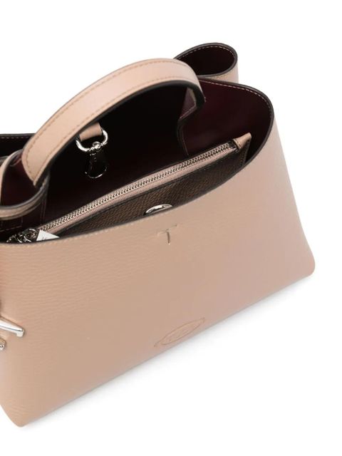 Tod's logo-pendant leather tote bag - Neutrals