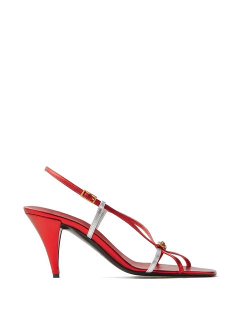 Versace metallic button strap sandals - Red - zdjęcie produktu nr 1