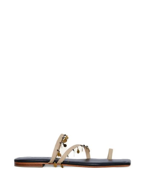 Johanna Ortiz Glimmering Shores embellished flat sandals - Neutrals - zdjęcie produktu nr 1