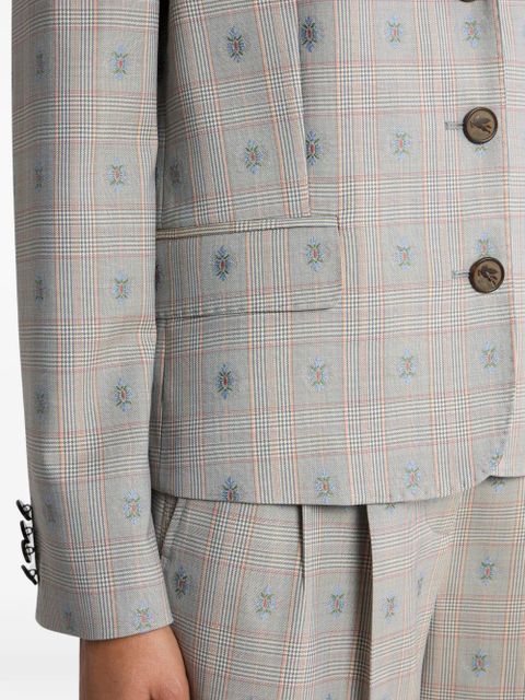 ETRO Prince Wales single-breasted blazer - Neutrals
