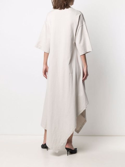 Balenciaga asymmetric-hem T-shirt dress - Neutrals