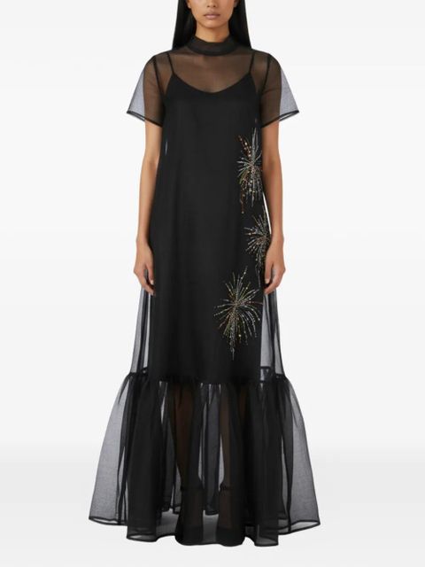 STAUD Calluna embellished-detail ruffled maxi dress - Black - zdjęcie produktu nr 2