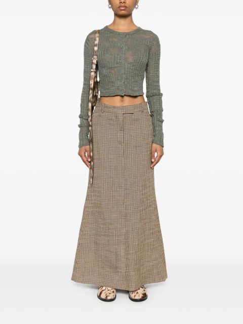 Acne Studios ribbed semi-sheer cardigan - Green - zdjęcie produktu nr 2