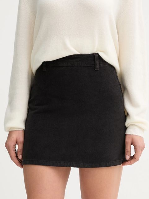 United Colors of Benetton spódnica sztruksowa kolor czarny mini prosta 41ULD005B - zdjęcie produktu nr 1