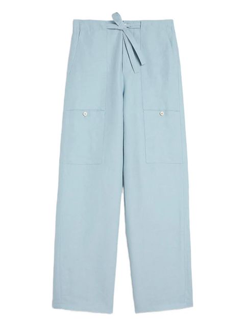 Jil Sander drawstring cargo linen trousers - Blue - zdjęcie produktu nr 1