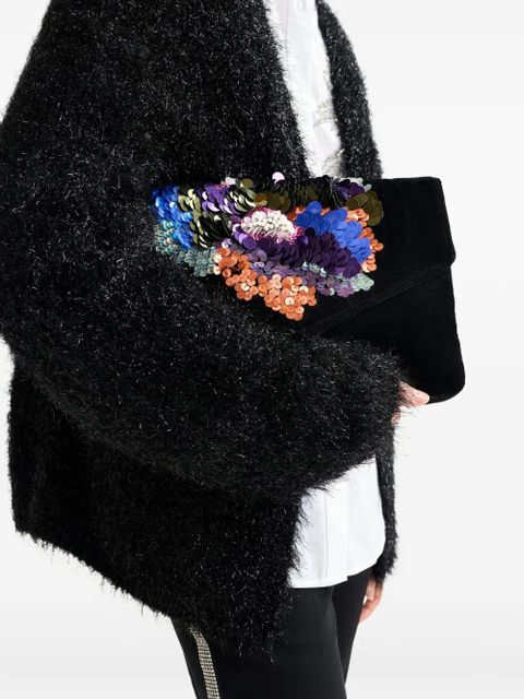 Essentiel Antwerp Intensify sequins beads clutch bag - Black