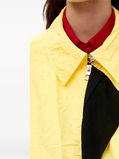 LOEWE crinkled-finish scarf-detail jacket - Yellow