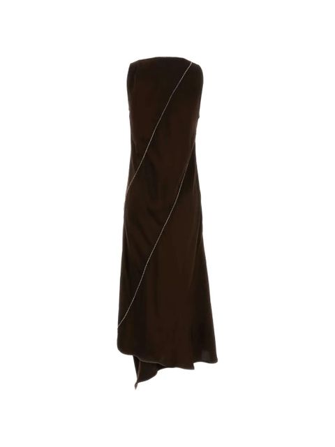 Jil Sander brown asymmetric hem dress - zdjęcie produktu nr 2