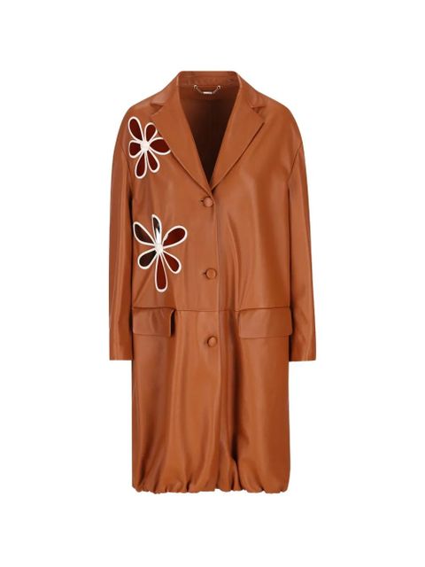 FENDI flower appliqué coat - Brown - zdjęcie produktu nr 1