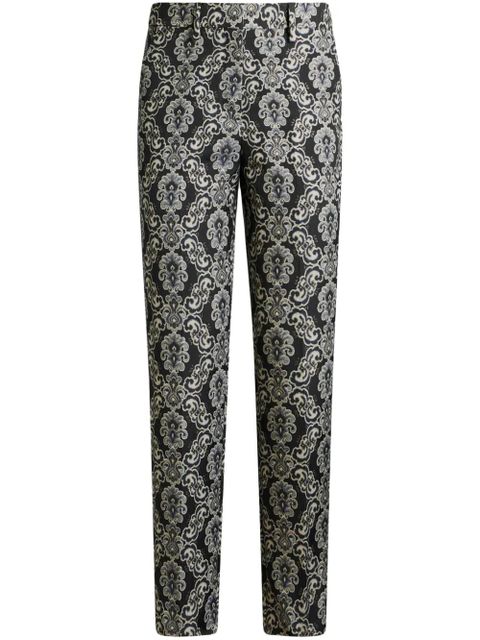 ETRO floral-brocade cropped trousers - Black - zdjęcie produktu nr 1