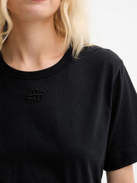 MUNTHE t-shirt bawełniany TYLIE damski kolor czarny 252110625260