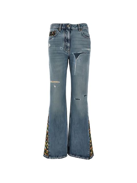 Valentino Garavani floral-embroidered ripped jeans - Blue - zdjęcie produktu nr 1