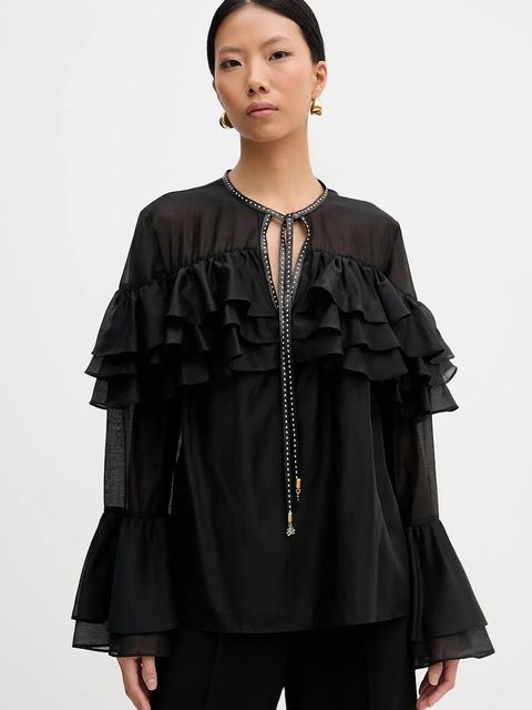 Karl Lagerfeld bluzka damska kolor czarny gładka B1W11011 - zdjęcie produktu nr 1