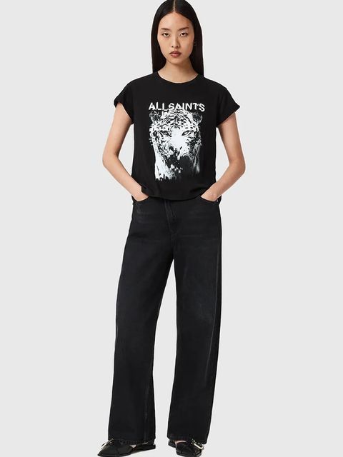 AllSaints t-shirt bawełniany damski kolor czarny W106JD