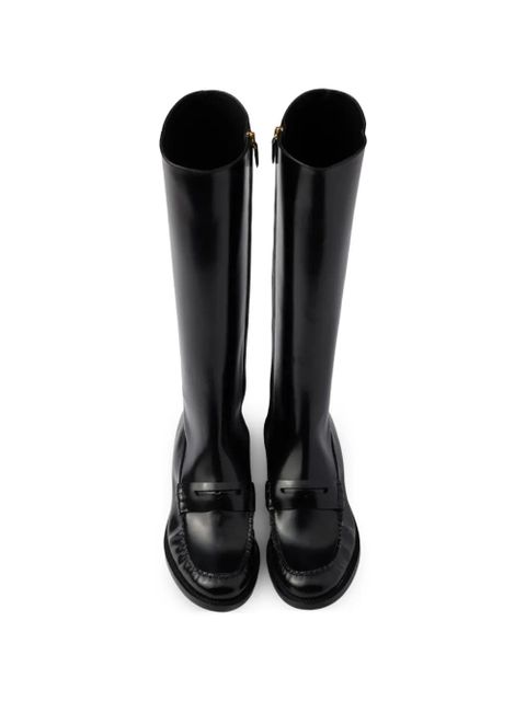 Prada loafer-style knee-high boots - Black