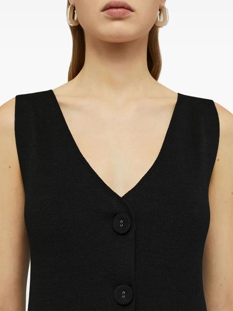 Jil Sander V-neck knitted midi dress - Black - zdjęcie produktu nr 2