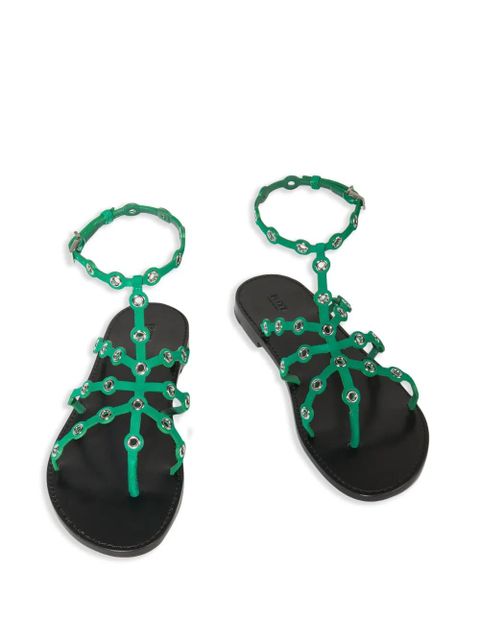 PUCCI eyelet-detail flat sandals - Green