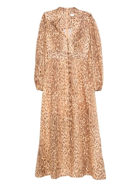ZIMMERMANN leopard-print button-front dress - Neutrals - zdjęcie produktu nr 1