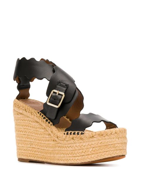 Chloé Lauren wedge espadrille sandals - Black