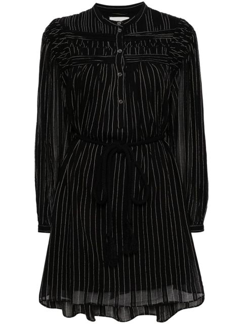 MARANT ÉTOILE Leozi striped voile mini dress - Black - zdjęcie produktu nr 1