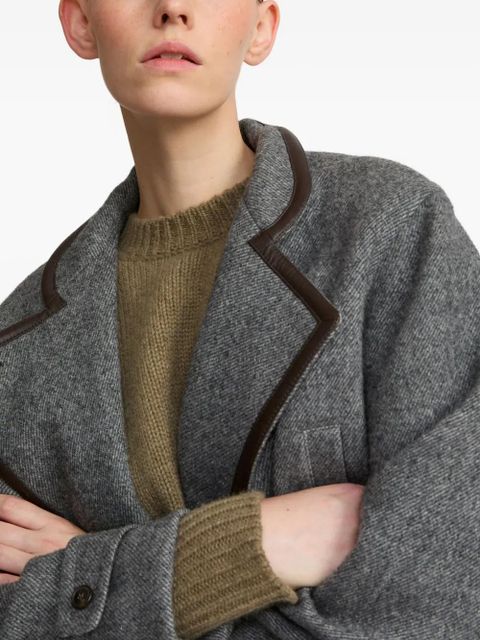 Yves Salomon double-breasted virgin-wool coat - Grey - zdjęcie produktu nr 2