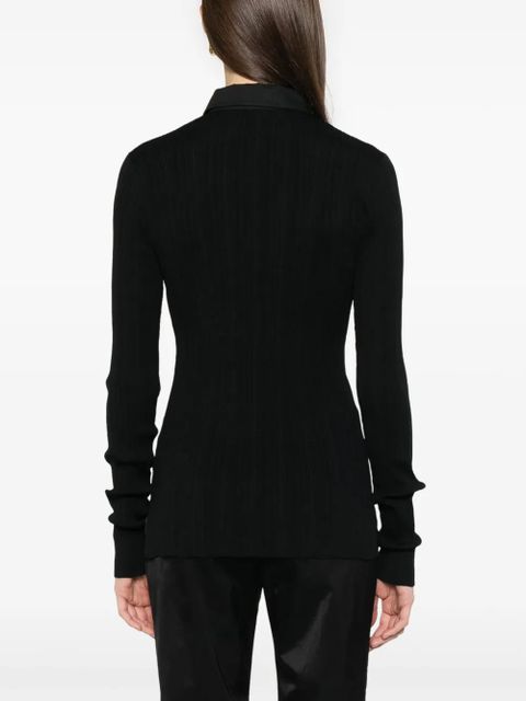 TOTEME knitted polo top - Black
