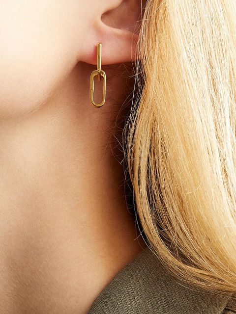 Monica Vinader 18kt gold vermeil Alta Capture Charm drop earrings