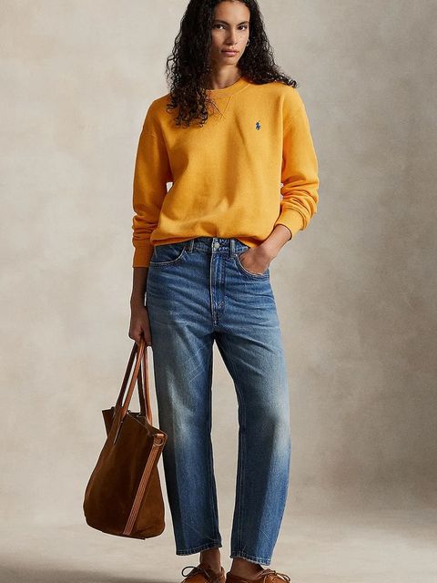 Polo Ralph Lauren bluza damska kolor żółty gładka 211971697