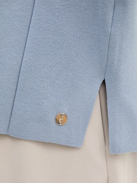 Joseph Ribkoff sweter damski kolor niebieski lekki z półgolfem 261981