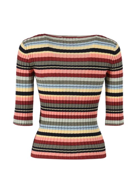 Weekend Max Mara striped cropped-sleeve top - Red - zdjęcie produktu nr 2