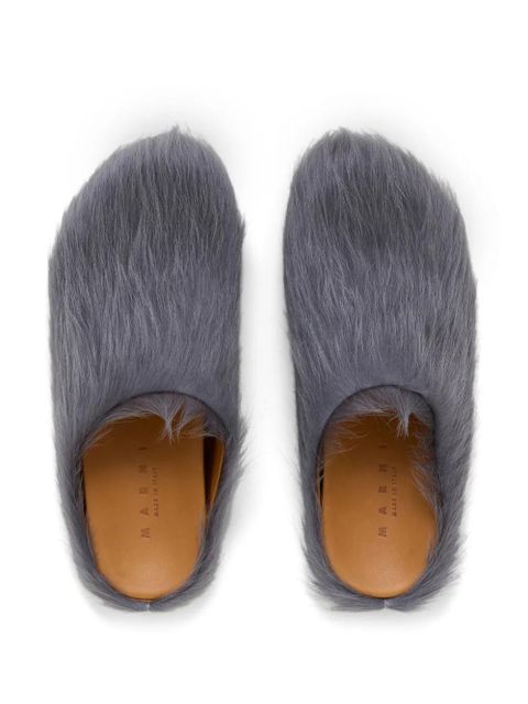 Marni Fussbet Sabot calf-hair slippers - Grey