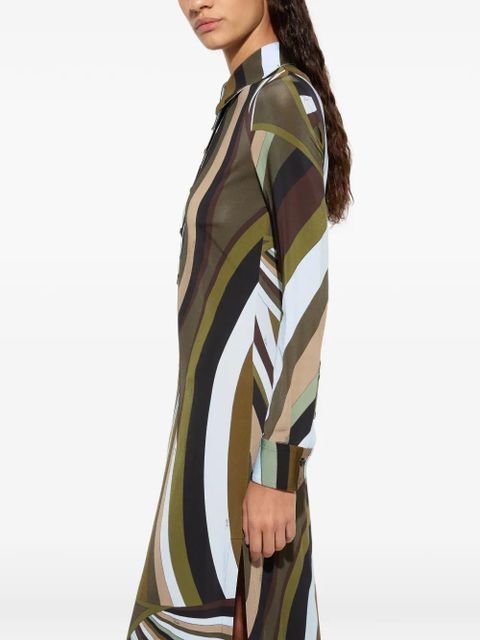 PUCCI Iride-print chemisier dress - Green