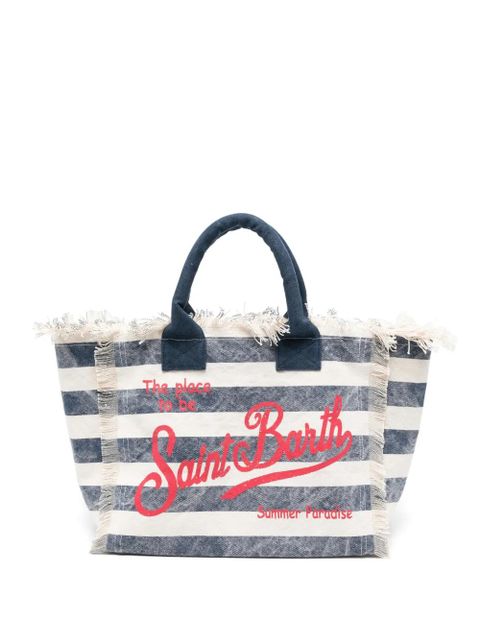 MC2 Saint Barth Vanity striped fringed tote bag - Blue - zdjęcie produktu nr 1