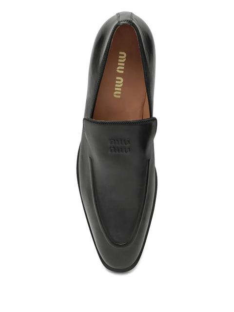 Miu Miu embossed loafers - Black