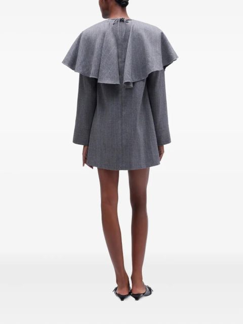 GANNI pinstripe ruffled dress - Grey - zdjęcie produktu nr 2