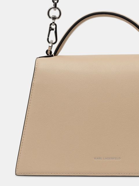 Karl Lagerfeld torebka skórzana K/SIGNATURE kolor beżowy A1W30036