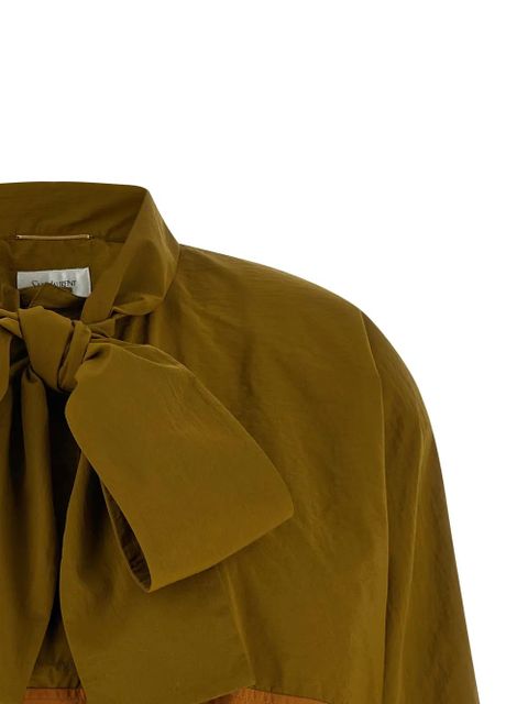 Saint Laurent colourblock windbreaker - Green