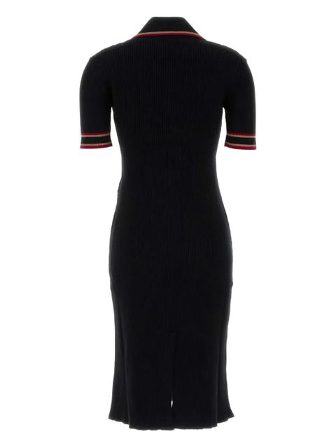 Alessandra Rich ribbed-knit polo-neck midi dress - Black - zdjęcie produktu nr 2