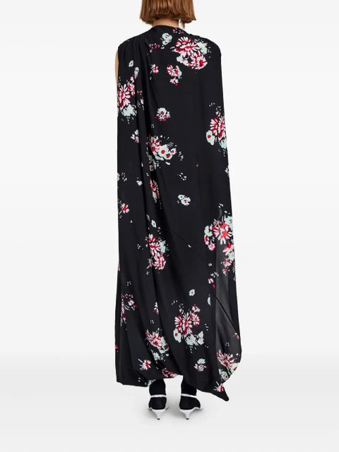 Proenza Schouler floral-print cape midi day dress - Black