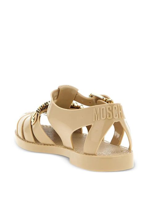 Moschino logo buckle sandals - Neutrals