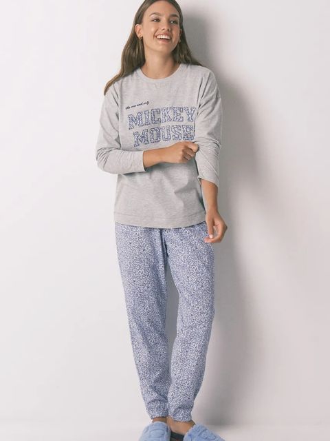 women'secret piżama bawełniana damska kolor szary bawełniana 3132123 - zdjęcie produktu nr 1