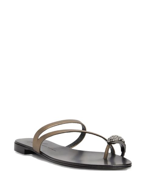 Giuseppe Zanotti Febe crystal-embellished leather sandals - Silver - zdjęcie produktu nr 2