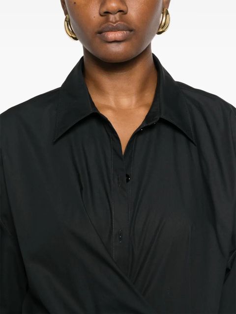 LEMAIRE straight-collar twisted shirt - Black
