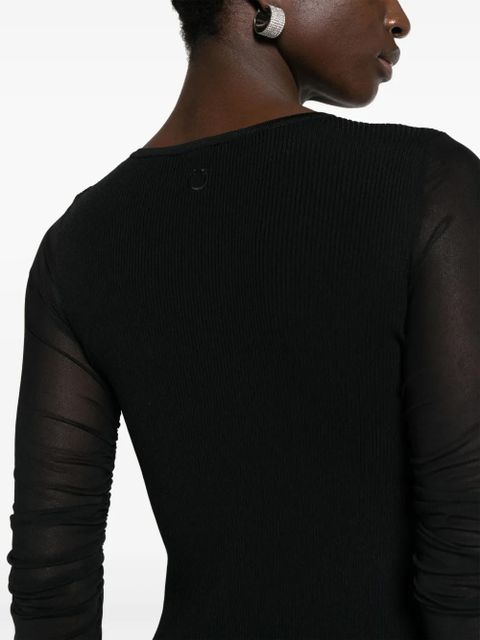 PINKO panelled ribbed-knit midi dress - Black