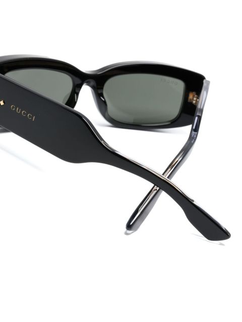 Gucci Eyewear lens-decal rectangle-frame sunglasses - Black - zdjęcie produktu nr 2