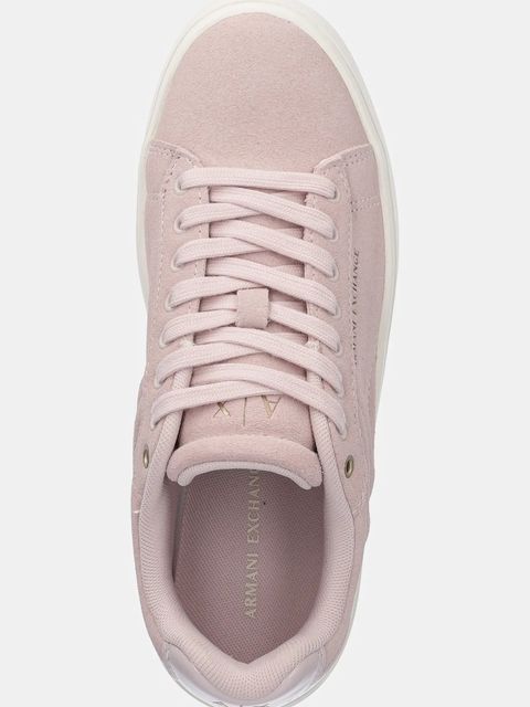 Armani Exchange sneakersy zamszowe damskie kolor różowy XW001619 AF17445 U4012
