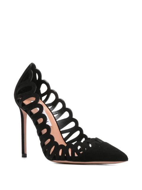 Aquazzura 110mm cut-out stiletto heeled pumps - Black