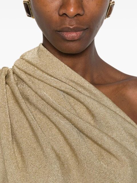 KHAITE Coast draped midi dress - Gold