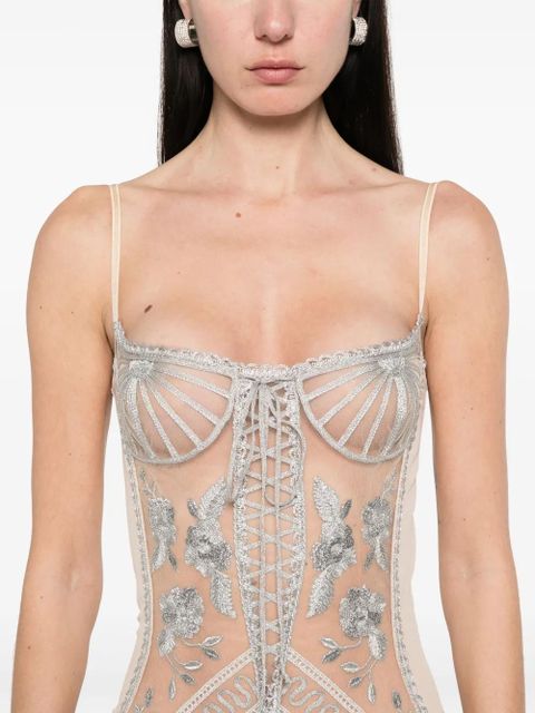 The Attico corset mini dress - Grey